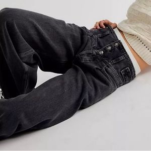 Free People Care Super Sweeper Wide Leg Flood Jeans